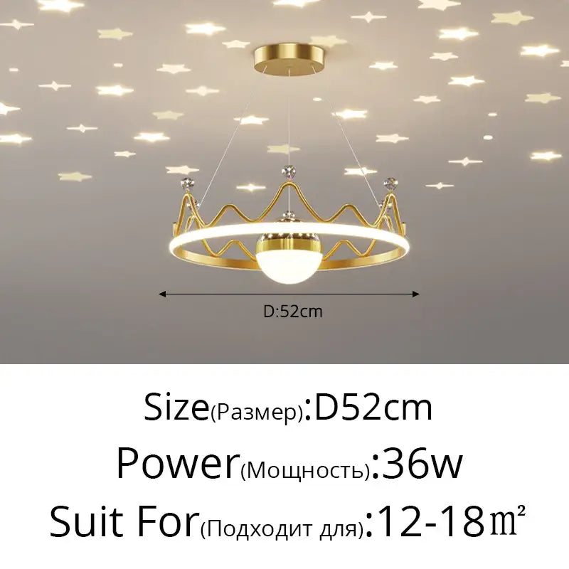 Modern gold & white crown led gypsophila chandelier living room light