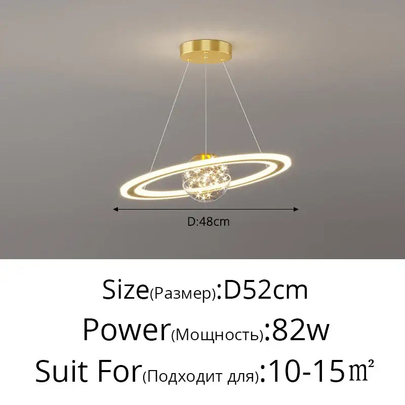 Modern gold & white crown led gypsophila chandelier living room light