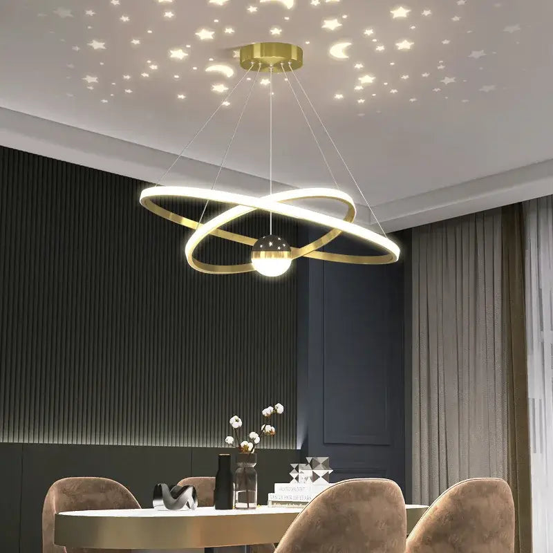 Modern gold & white crown led gypsophila chandelier living room light