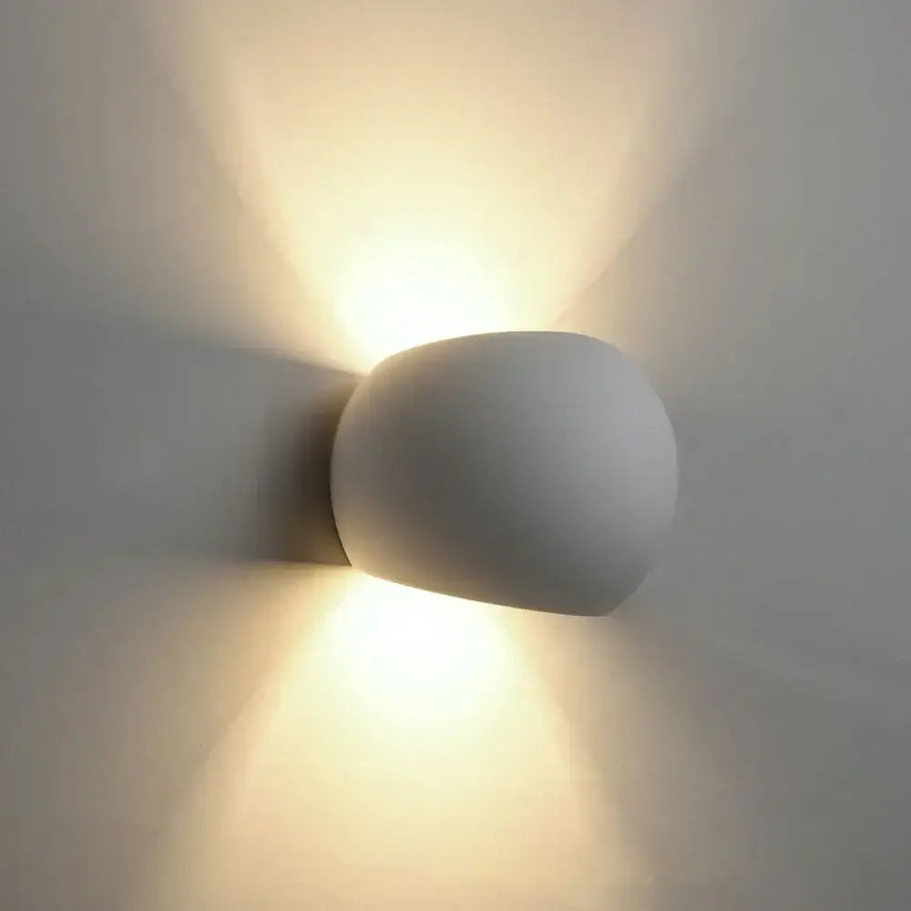Modern gray led gypsum wall lamp bedroom sconce warm lighting