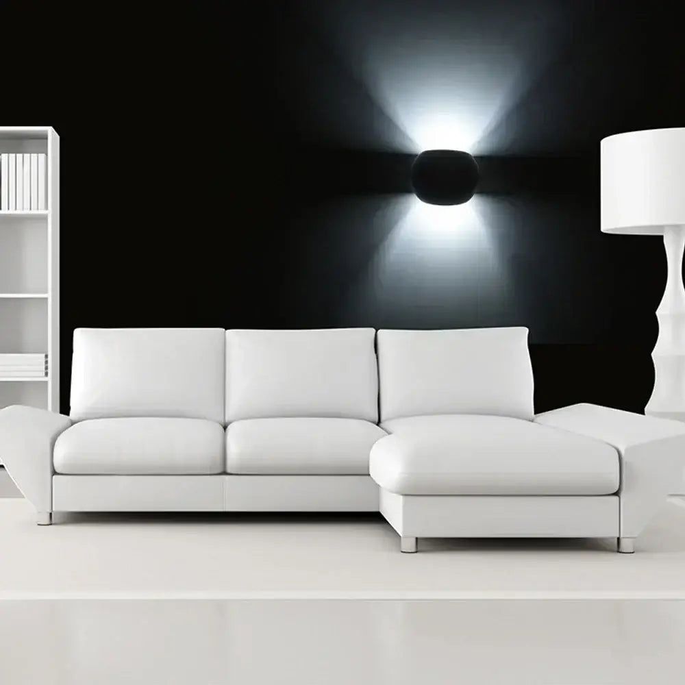 Modern white sphere led gypsum wall sconce bedroom warm light