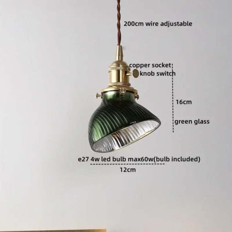 Modern brass and glass decorbites led hanging lamp bedroom light