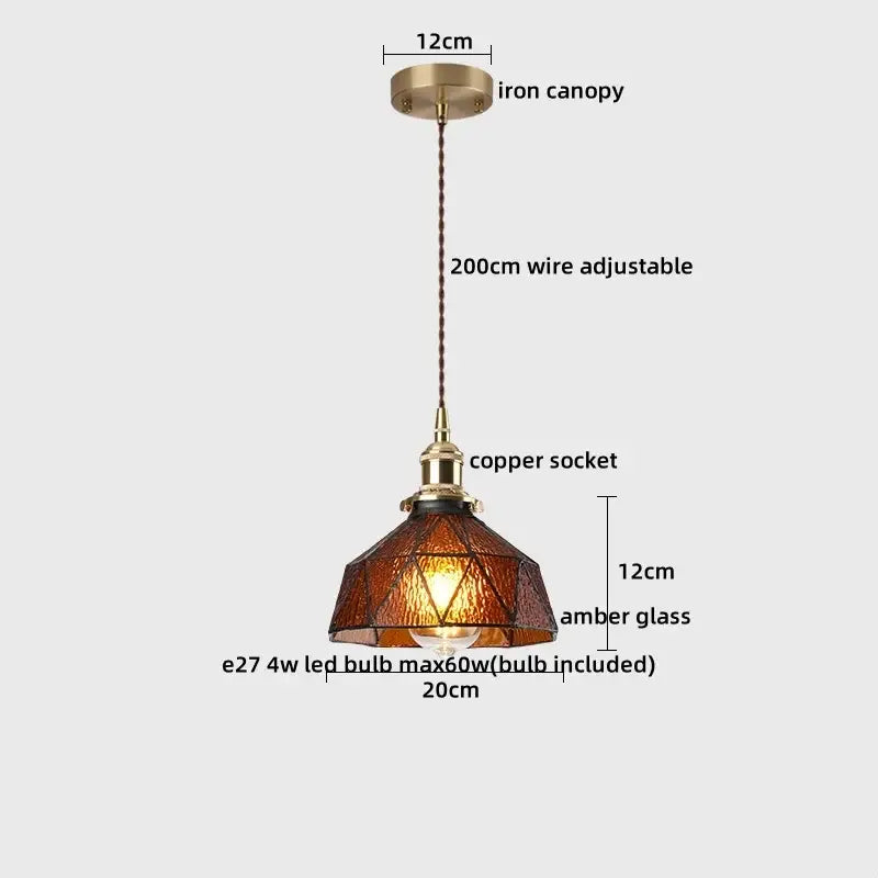 Modern brass and glass decorbites led hanging lamp bedroom light