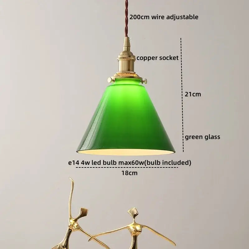 Modern brass and glass decorbites led hanging lamp bedroom light