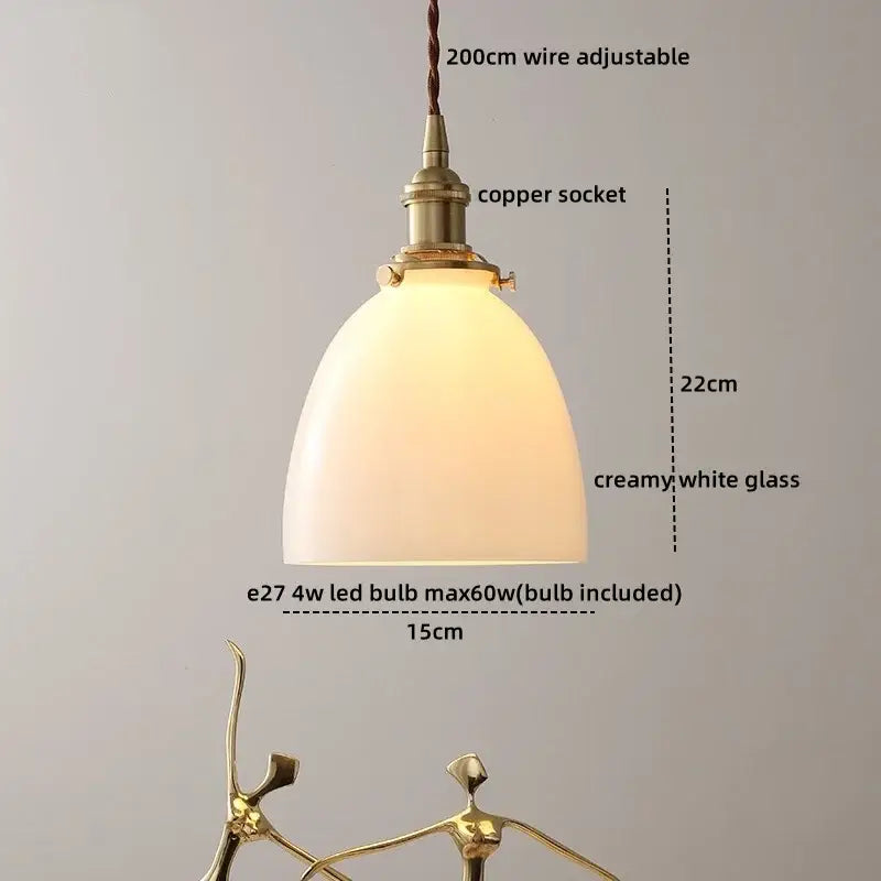 Modern brass and glass decorbites led hanging lamp bedroom light