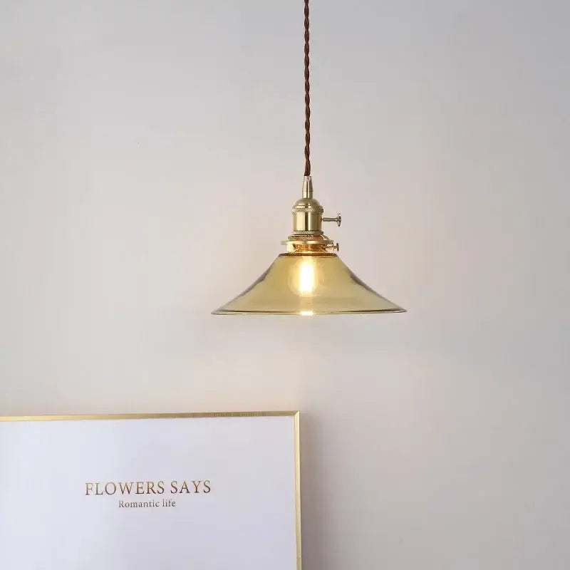 Modern brass and glass decorbites led hanging lamp bedroom light