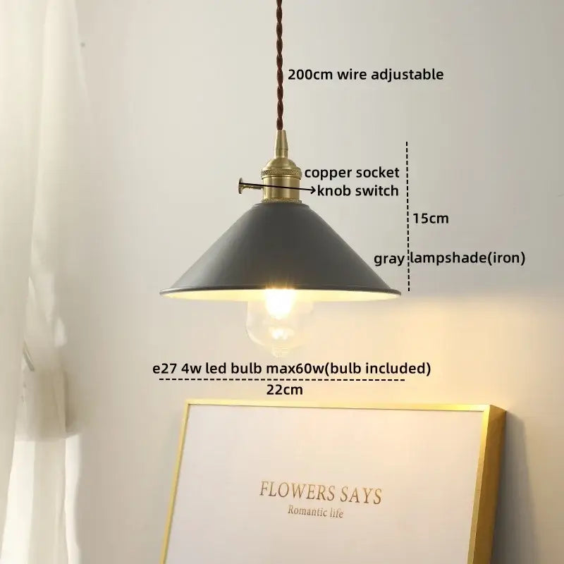 Modern brass and glass decorbites led hanging lamp bedroom light