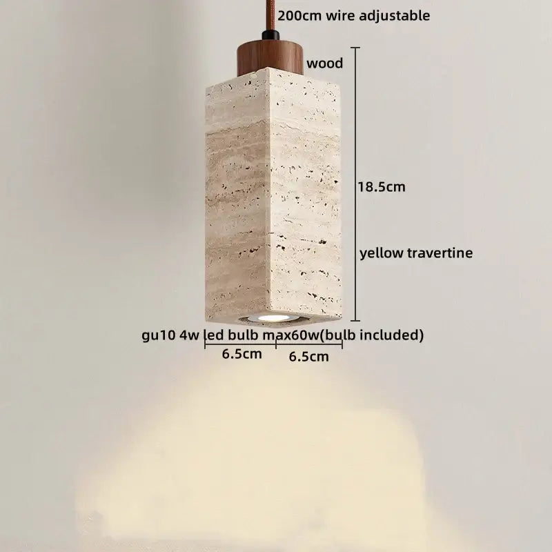 Rustic concrete and wood led hanging lamp dining room pendant