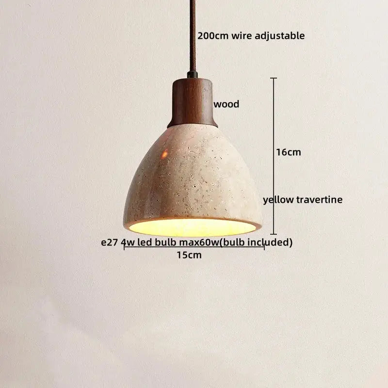 Rustic concrete and wood led hanging lamp dining room pendant