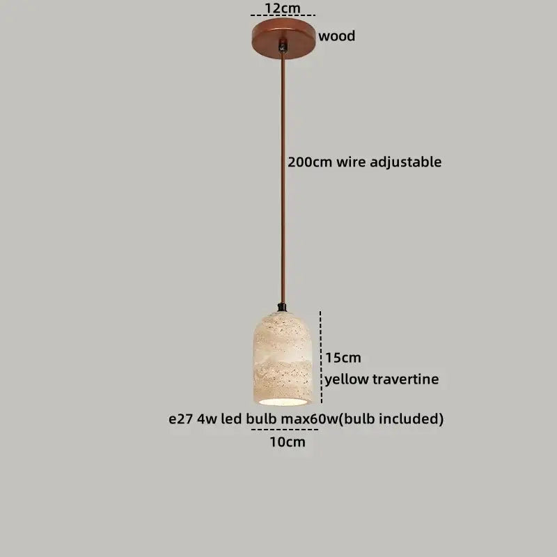 Rustic concrete and wood led hanging lamp dining room pendant
