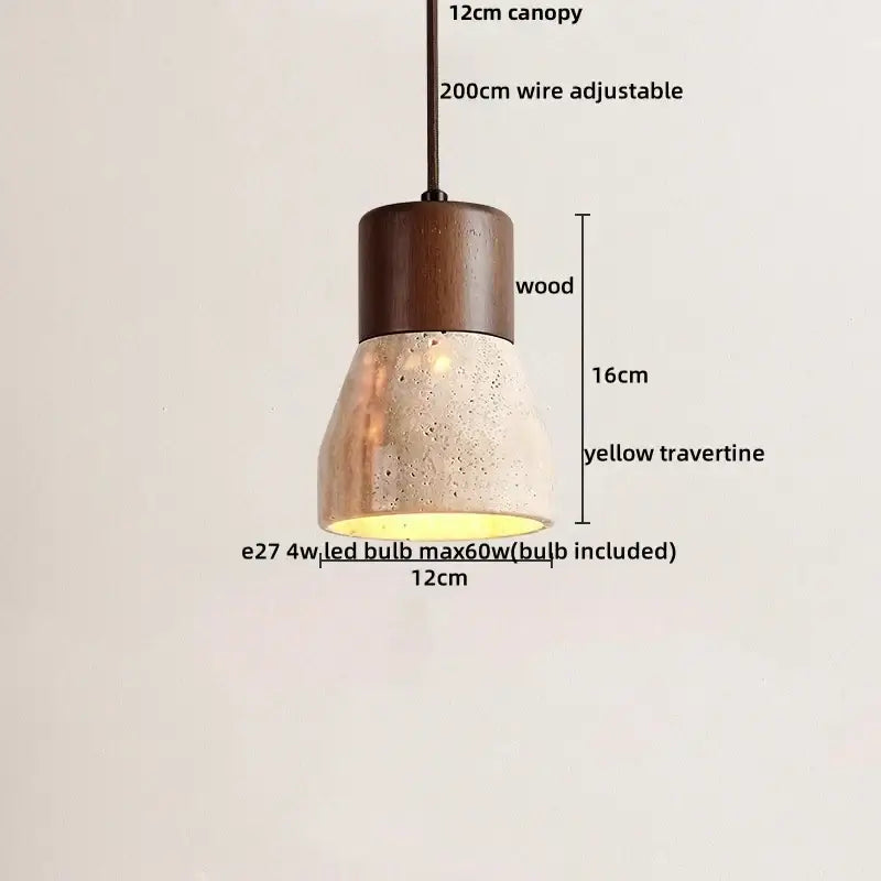 Yellow travertine led hanging light dining room pendant light