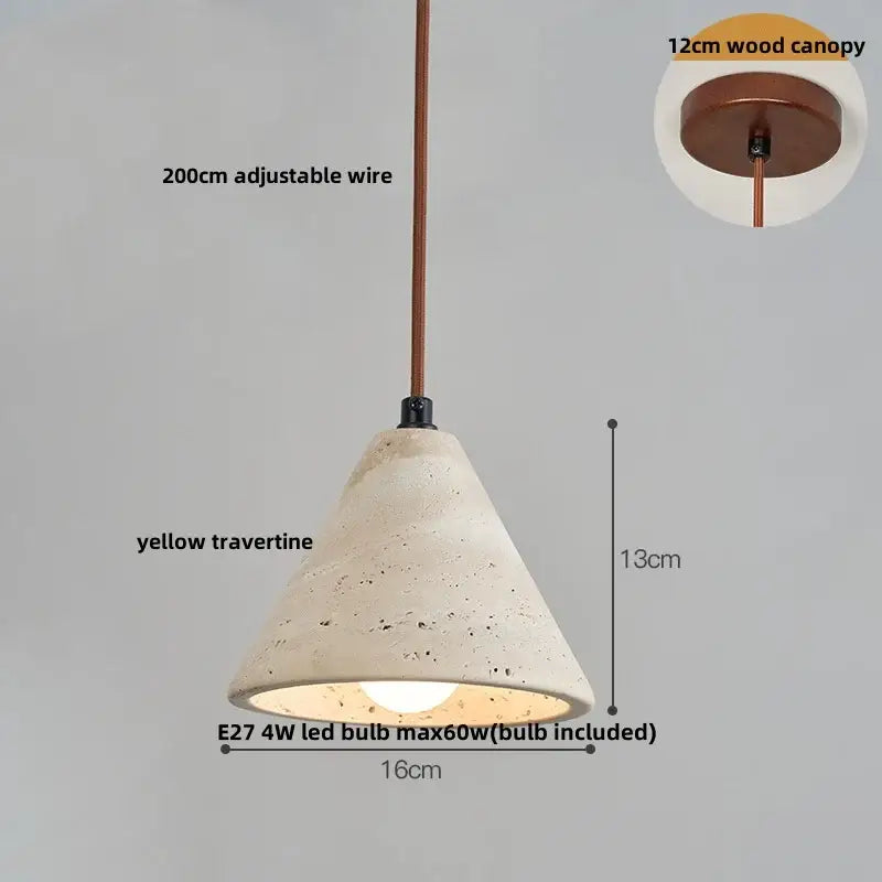 Yellow travertine led hanging light dining room pendant light