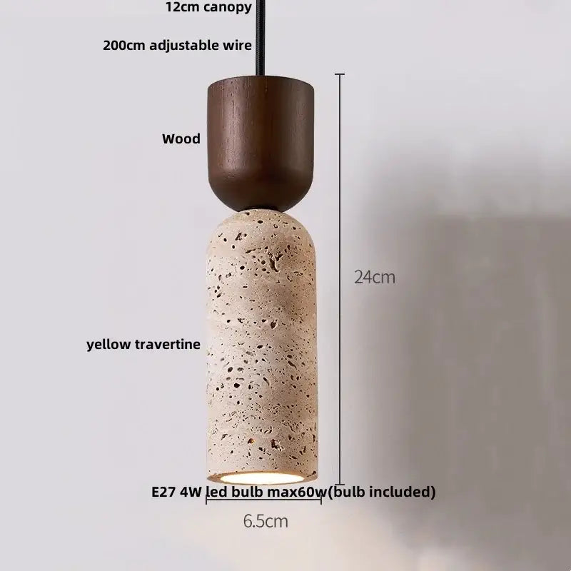 Yellow travertine led hanging light dining room pendant light