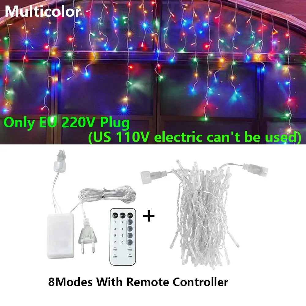 DecorBites™ LED Icicle String Lights - Outdoor Holiday Decor