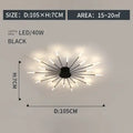Modern gold starburst led indoor ceiling light for bedroom