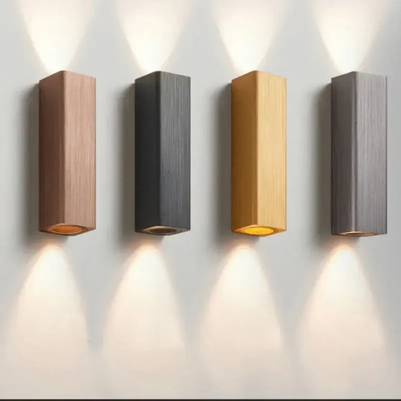Modern wood and metal indoor wall lamp bedroom sconce
