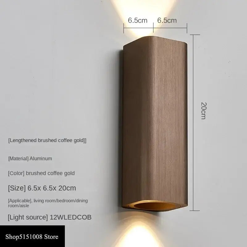 Modern wood and metal indoor wall lamp bedroom sconce