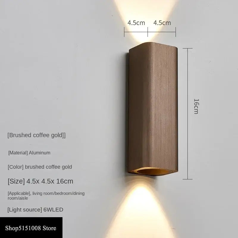 Modern wood and metal indoor wall lamp bedroom sconce