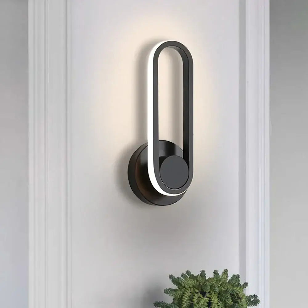 Modern black & white led indoor wall light for bedroom decor