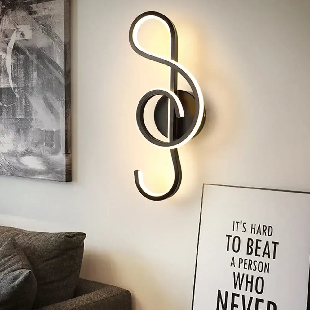 Modern black & white led indoor wall light for bedroom decor