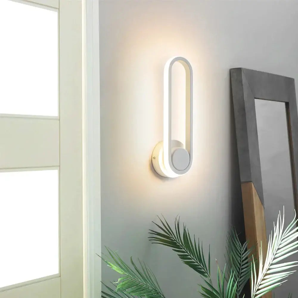 Modern minimalist white led indoor wall sconce bedroom light