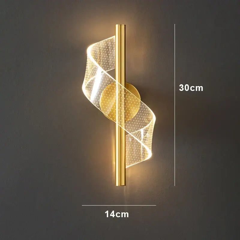 Modern black spiral mesh wall sconce light for bedroom