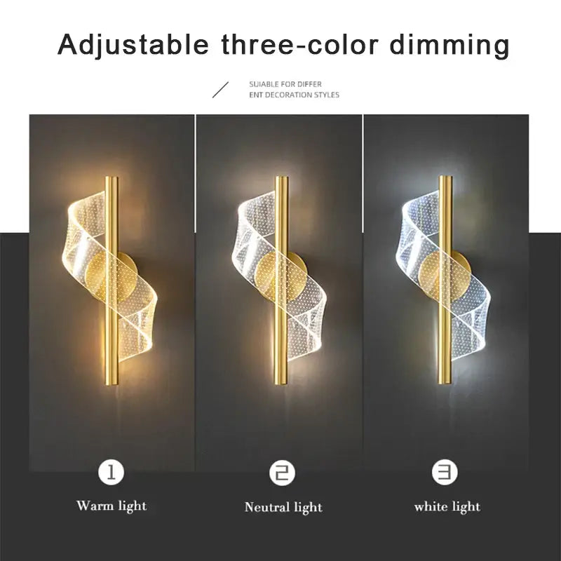 Modern black spiral mesh wall sconce light for bedroom