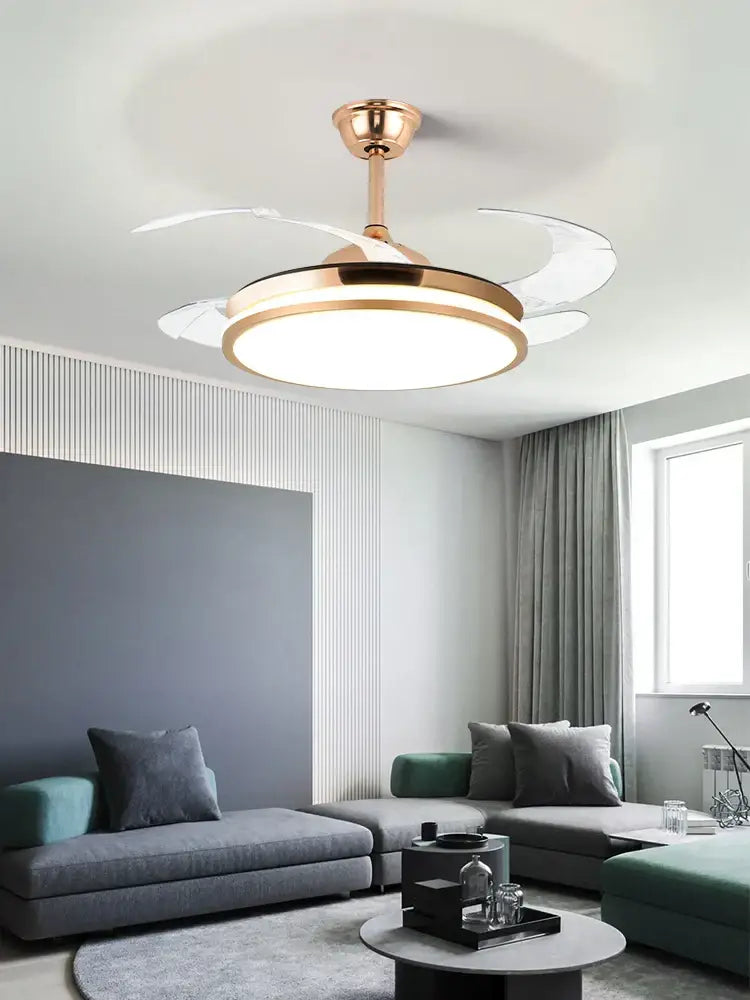Modern led invisible fan lamp for bedroom and living room