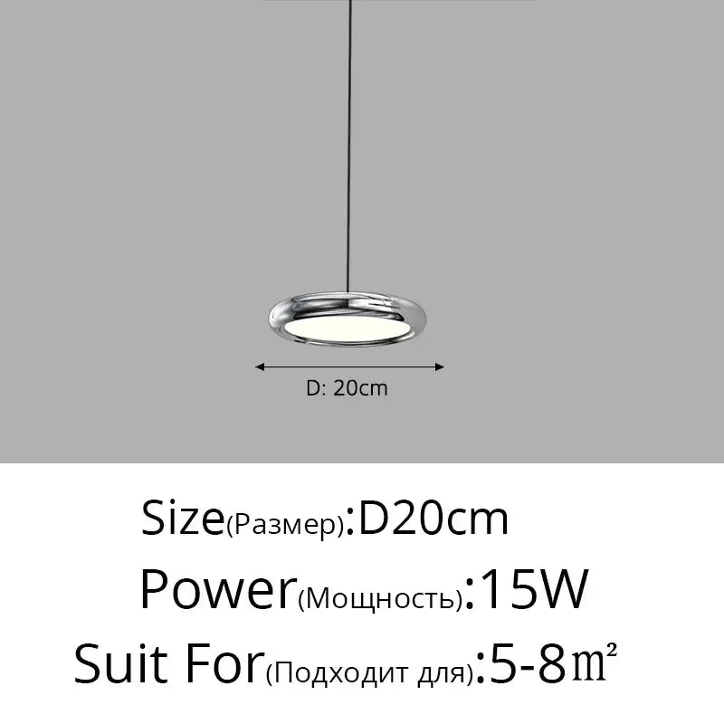 Modern chrome led iron pendant chandelier dining room light