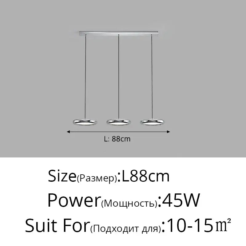 Modern chrome led iron pendant chandelier dining room light