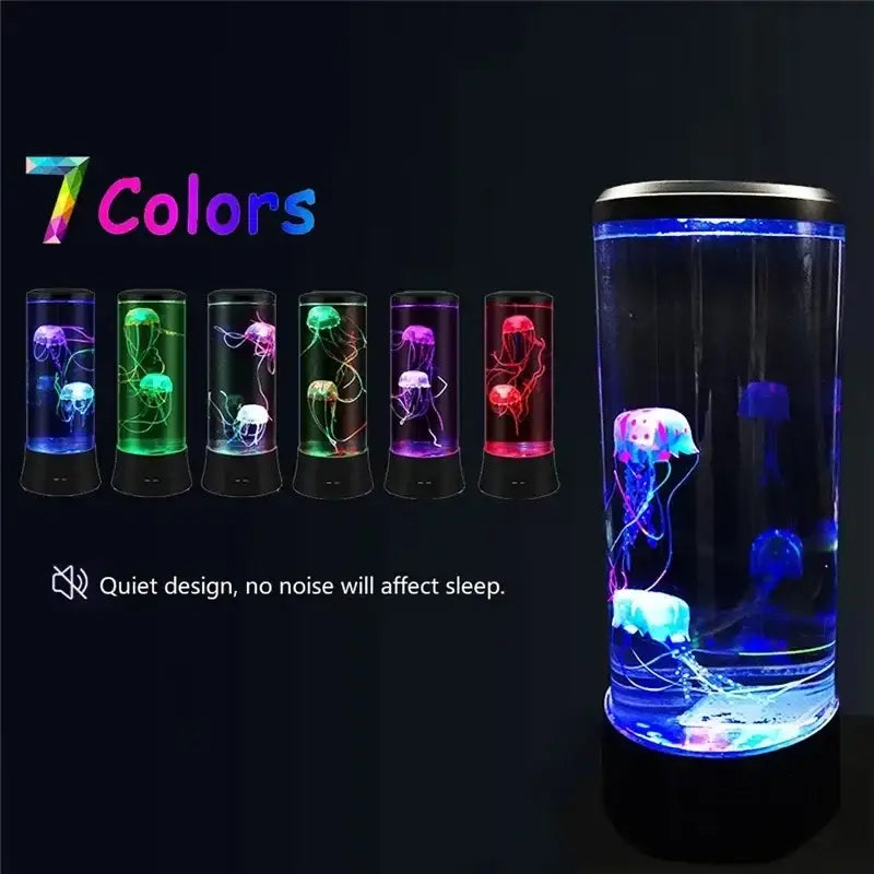 Blue and purple led jellyfish lamp bedroom mood light