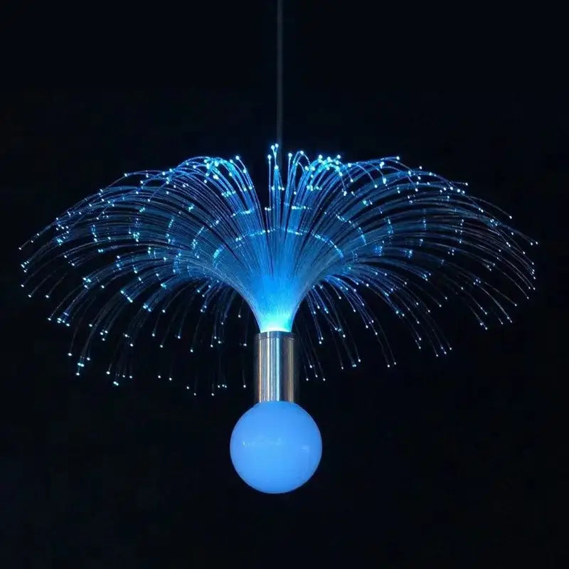 Fiber optic led jellyfish lights blue yellow & white party decor