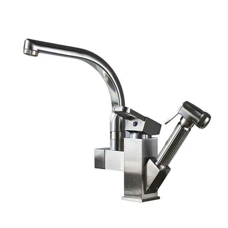 Modern stainless steel led kitchen faucet mixer with pull out spray