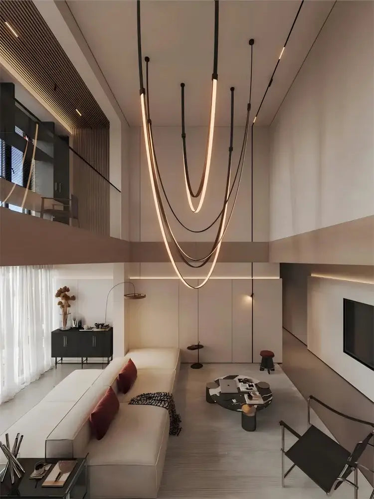 DecorBites™ LED Leather Belt Chandelier for Living Room
