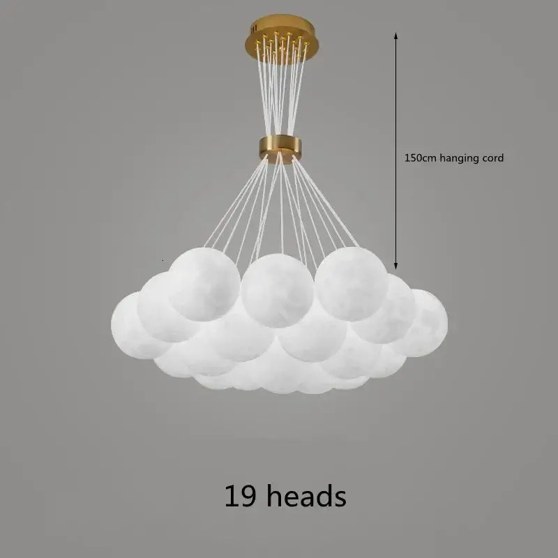 Decorbites led lunar ball cloud chandelier living room light