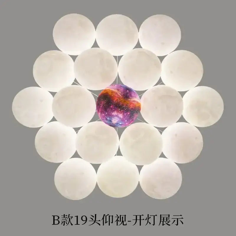Decorbites led lunar ball cloud chandelier living room light