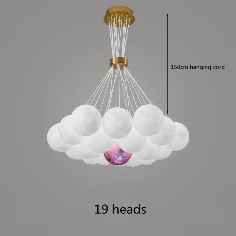Decorbites led lunar ball cloud chandelier living room light