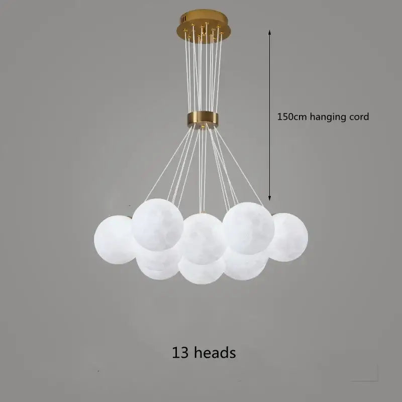 Decorbites led lunar ball cloud chandelier living room light