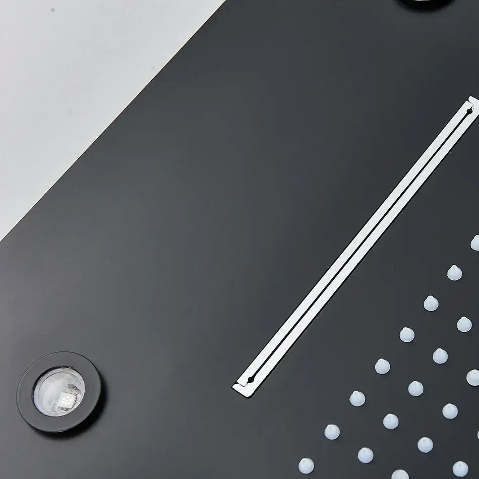 Luxury black led waterfall shower head bathroom rainfall decorbites led