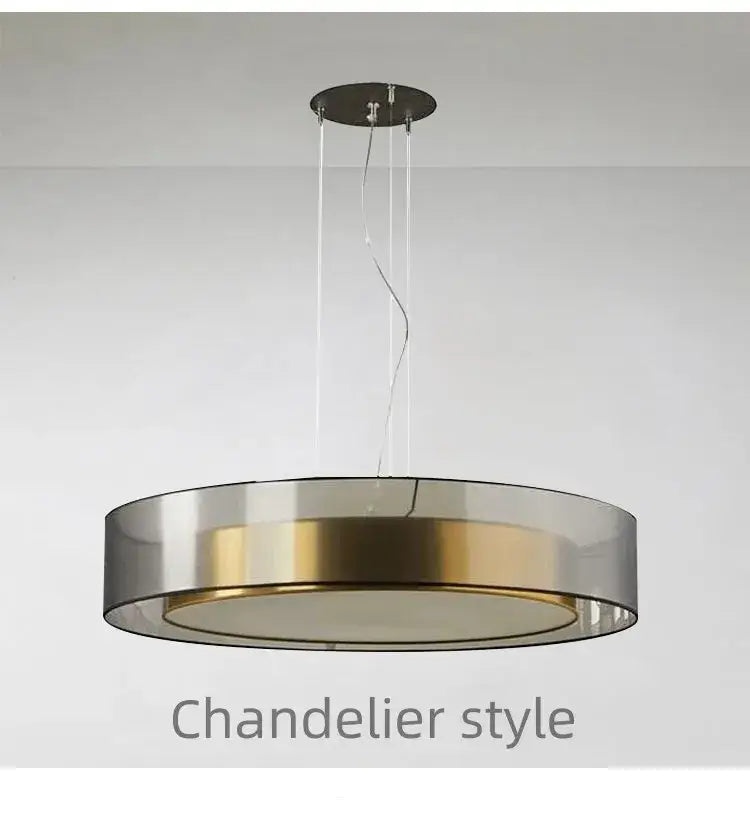 Modern led luxury chandelier circular glass pendant bedroom light