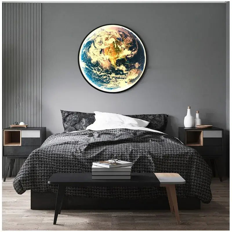Realistic luxury earth wall lamp for living room art decor