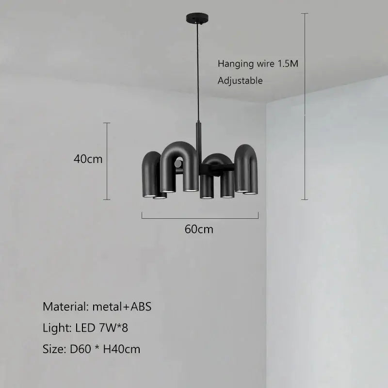 Modern gray led macaron pendant chandelier – dining room u shape light
