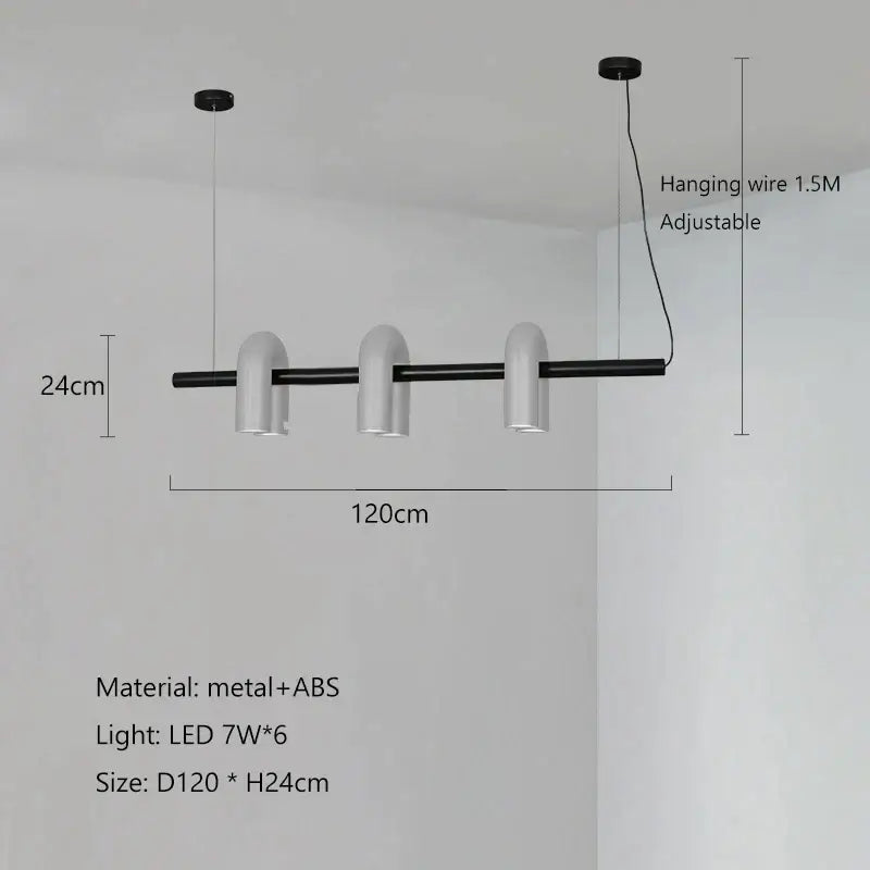 Modern gray led macaron pendant chandelier – dining room u shape light