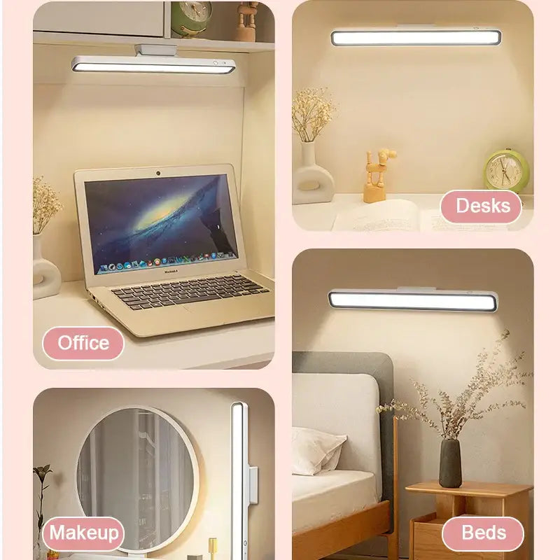 Minimalist white & black magnetic desk lamp bedroom reading light