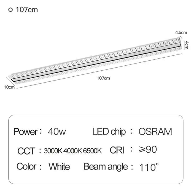 Modern silver and black led magnetic downlight living room linear spot