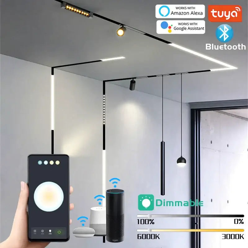 Modern black & white decorbites led magnetic track light living room