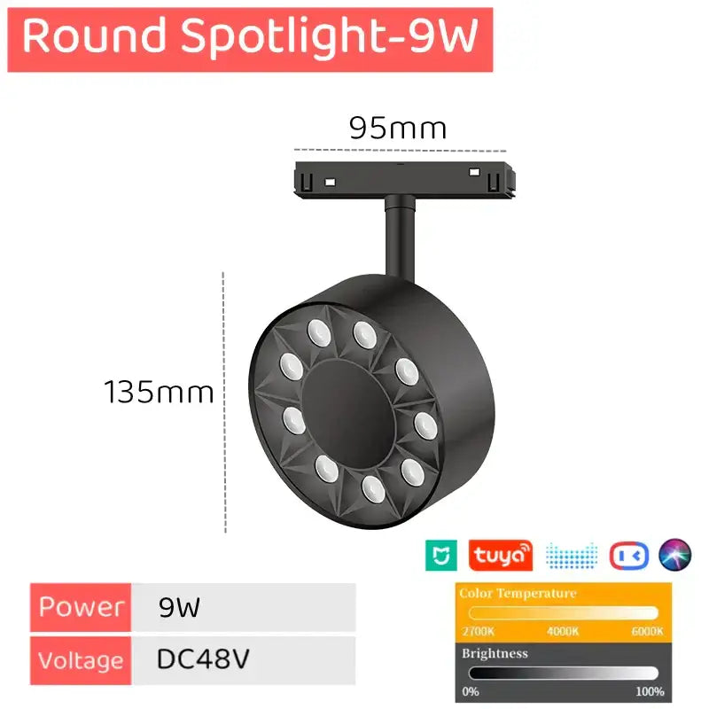 Modern black & white decorbites led magnetic track light living room