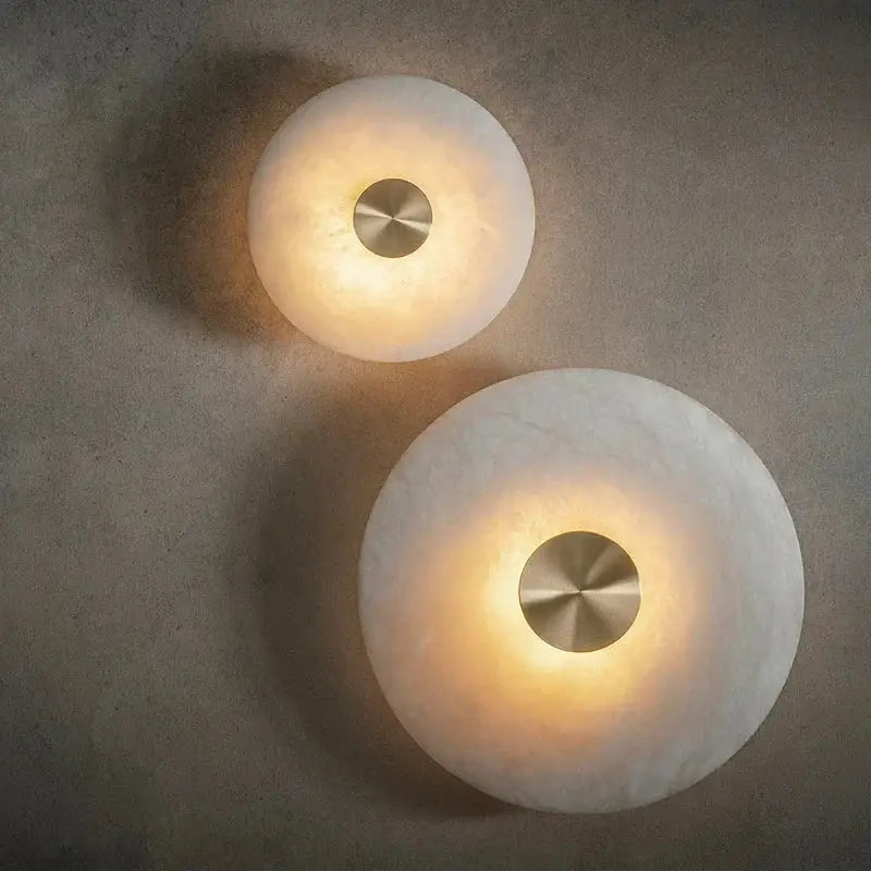 Modern art deco led marble brass wall sconce for parlor