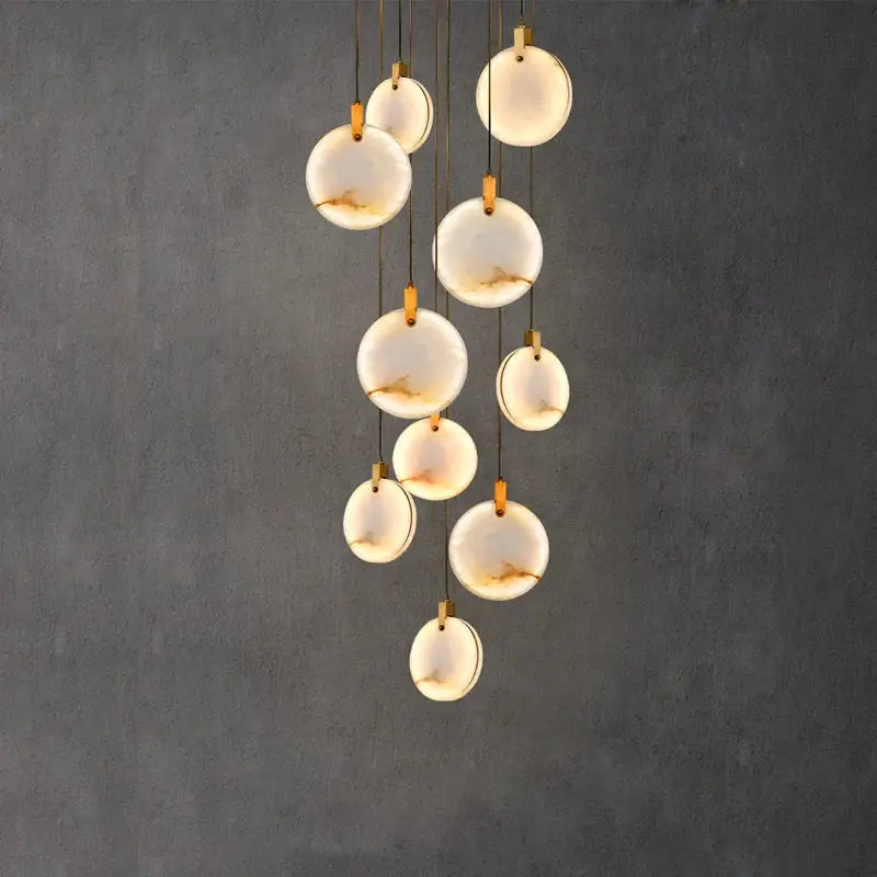 Modern led marble gold chandelier for living room