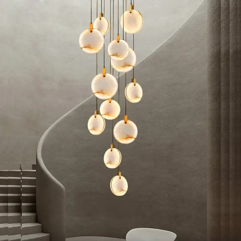 Modern led marble gold chandelier for living room